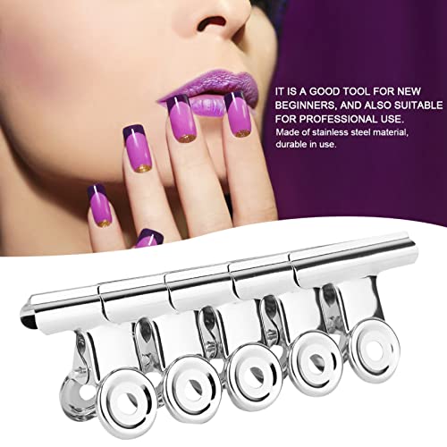 Nail Extension Clips, 5PCS Stainless Curve C Nail Curvature Pinching Clips Multi-functional Nail Art Accessories Metal Tools