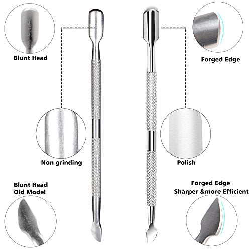 Ejiubas Cuticle Trimmer With Cuticle Pusher, Silver - color: Silver