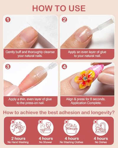【Upgraded】 Super Strong Nail Glue+Nail File for Press On Nails
