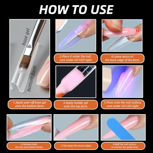Sandwich Nail Dual Forms, 256PCS Acrylic Polygel,Stiletto