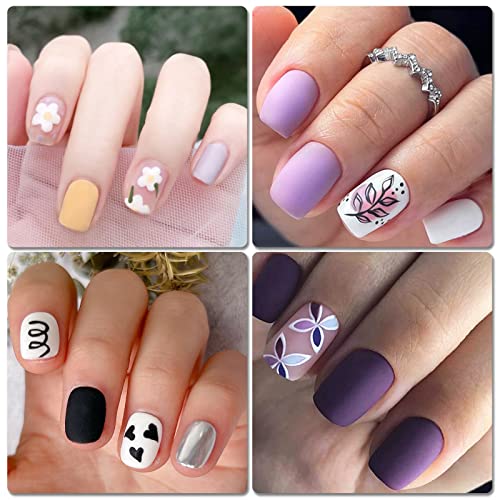 360pc Colored Press on Nails Short Square Fake Acrylic Nails