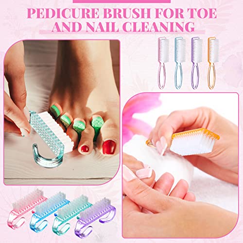 Patelai 24 Pcs Nail Brushes for Cleaning, Fingernail Hand Toes,Transparent - color: Transparent