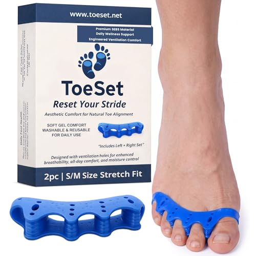 Toe Separators – Soft Gel Toe Spacers for Alignment, Stretching, Yoga and Everyday Foot Comfort (Small/Medium) - size: Small/Medium