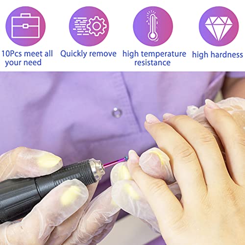 BQAN Carbide Nail Drill Bits Set 10Pcs 3/32" with 75Pcs Sanding Bands - color: Colorful