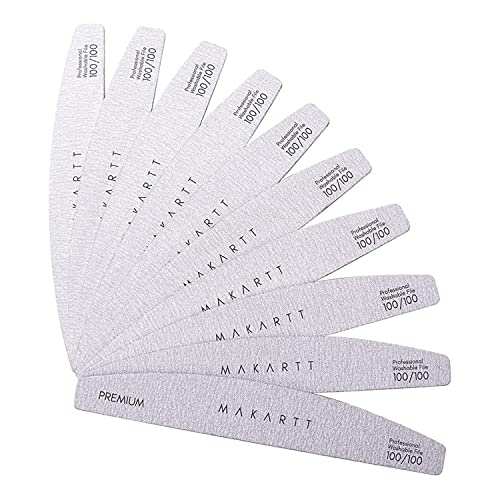 Makartt 100/100 Grit Nail Files, 10PCS Zebra Emery Boards for Nails - size: 100/100 Grit