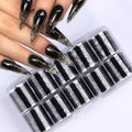 10 Rolls Lace Nail Art Foil Transfer Sticker Black Lace Flower Designs - color: Black Lace