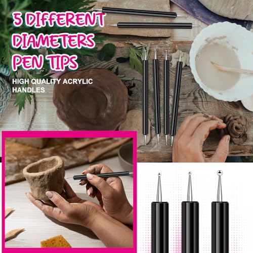 30Pcs Dotting Tools for Painting,Ball Embossing Stylus for Transfer Paper,Tracing Tools for Drawing