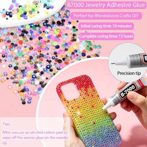 24 Colors Bedazzler Kit with Rhinestones Flatback Gems for Crafts - color: 14-Colorful