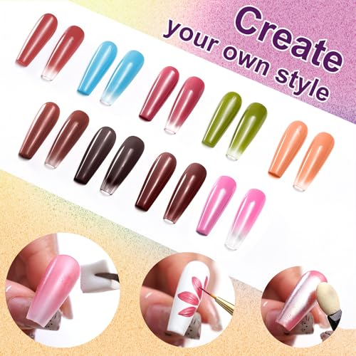 Gradient Painting Nail Gel, 9 Colors Ombre Gel Nail Polish - color: Canyon Bloom