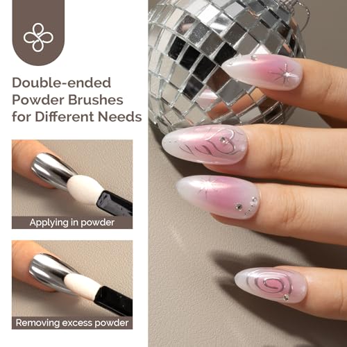 MelodySusie Sliver Chrome Nail Powder for Gel Nails - color: Sliver