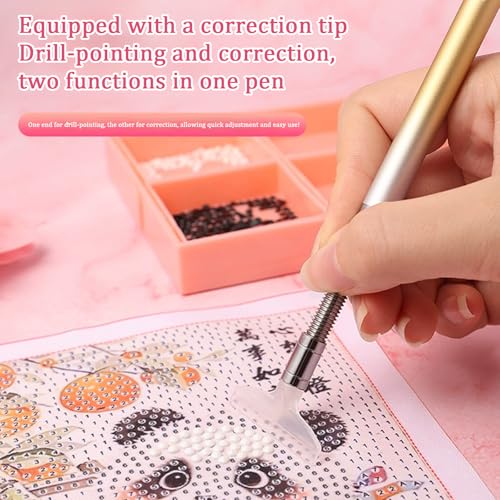 2 Pieces Diamond Art Refillable Wax Pen for Diamond Painting - color: Orange&Gold