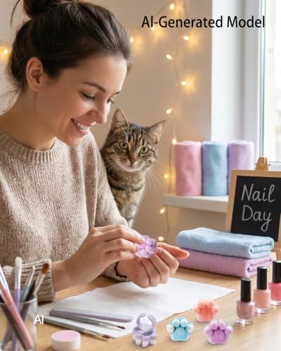 3 Pcs Cat Claw Open Ring Nail Dust Brush, Soft Nail Powder Remover Brush
