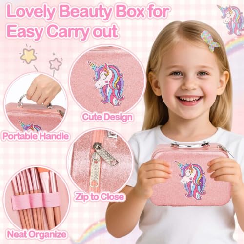 Makeup & Nail Art Kit, Washable Nail Polish and Press on Nails Gift
