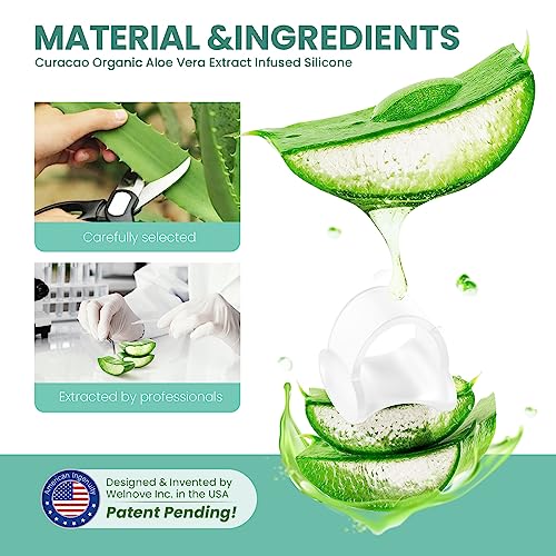 Welnove Gel Toe Separator, 12 Pack Pinky Toe Spacers, Aloe Vera Extract Infused Silicone Little Toe Spacers, Bunion Corrector, Bunion Cushions Pads for Preventing Rubbing & Relieve Pressure - color: Clear-Aloe Vera