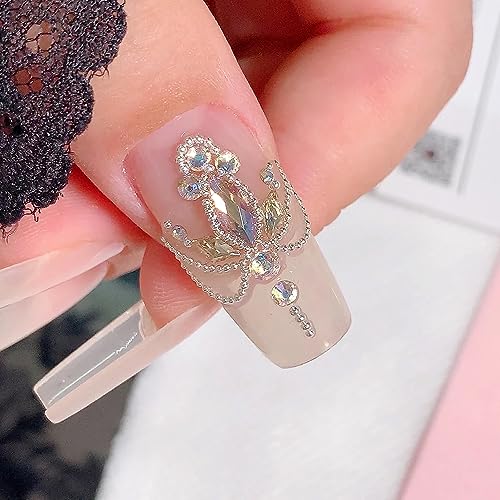 3D Mixed Sizes Nail Art Studs Gold Silver Mini Metal Caviar Nails Beads - color: Gold & Silver Mini + Tweezers