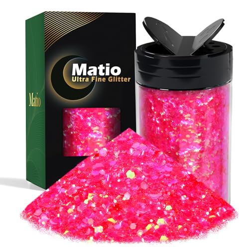 Matio Iridescent Chunky Glitter 7.8oz/220g IRI Red Craft Ultra Fine Glitter - color: I-Iri Red