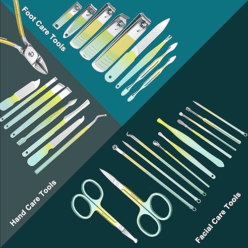 Portable Travel Nail Tool Kit，30Pcs Travel Manicure Set - color: 30 in 1 Multi-colored