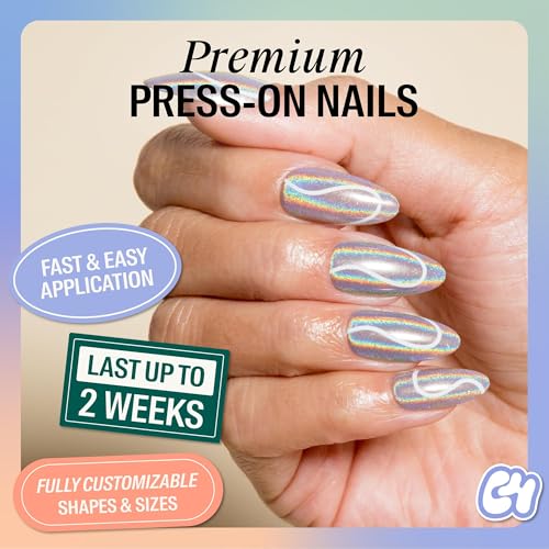 Chillhouse - Chill Tips, Press on Nails Kit - Chill at the Disco (Almond) - 30 Nail Shapes & Sizes - Up to 2 Weeks Wear - Customizable Fit - Reusable - Latina Founded, Women Owned, Beauty, Self Care - color: Chill at the Disco (Almond)