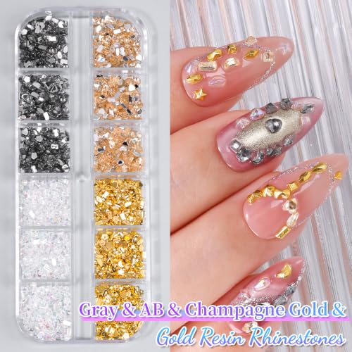 9000Pcs Mini Colorful Rhinestones for Nails Art Flatback Crystal Nail Gems - color: Mini-Multishape