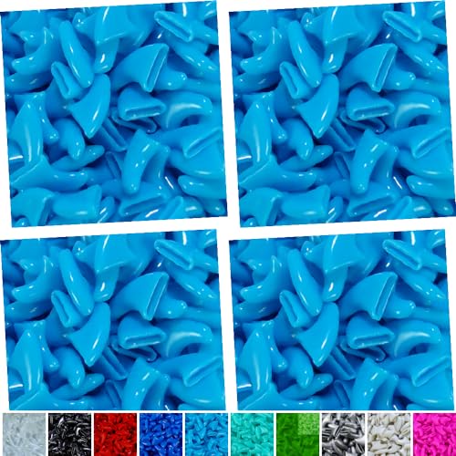 zetpo 80 pcs Cat Nail Caps | Cat Claw Covers | with Adhesives and Applicators (Sky Blue, XS) - color: Sky Blue, size: XS