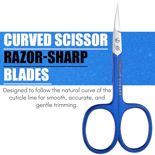 Cuticle Scissors – Extra Fine Curved Stainless Steel Blades for Precise Cuticle, Eyebrow & Nail Trimming – Professional Manicure & Pedicure Scissors for Women & Men (SS-CS-01) - color: Ss-cs-01