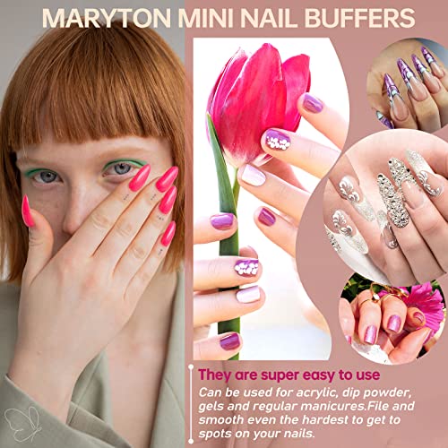 MARYTON Nail Buffer Mini Block Files, 80/100 Grit, Orange, 130 PCS - color: Orange