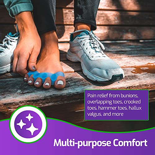 Mars Wellness Gel Toe Separators - Universal Toe Spreaders Straighteners to Relieve Foot Pain, Fix Overlapping & Correct Bunions - 2 Pairs