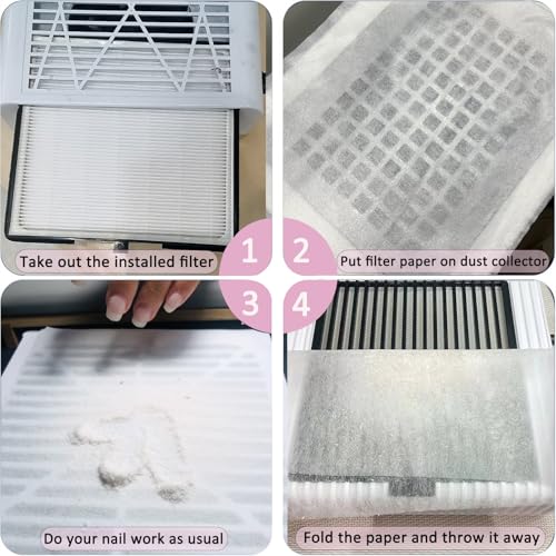 200 Sheets Nail Dust Collector Filter Paper Disposable Nail Dust Filters for Most of Nail Dust Collector Machine Nail Vacuum Dust Collector for Nail Salon Nail Spa Nail Tech Nail Supplies Accessories - color: White, size: 200 Pcs