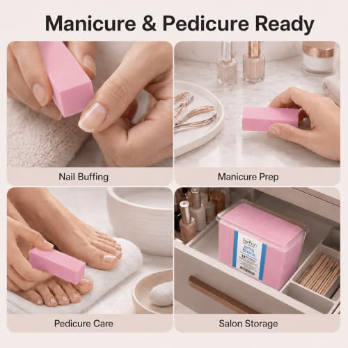 ForPro 15 Pack Pink Buffing Block, 100/180 Grit, 3.75" x 1" x 1" Buffer - size: 15 Count (Pack of 1)