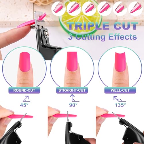 Black Premium Adjustable Nail Clippers with Magnets Sizers Nail Tip Cutter - color: 01 Violet Red, size: Samll Handle