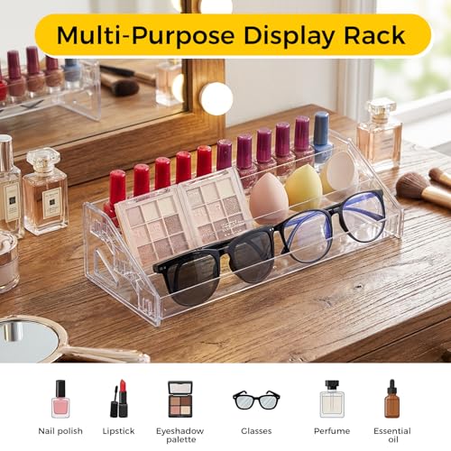 Acrylic Nail Polish Organizer Holder Rack 3 Layers, Clear Display Stand For Sunglasses,Essential Oils, Makeup Organizer, Holds Up to 36 Bottles - size: 3 Tier