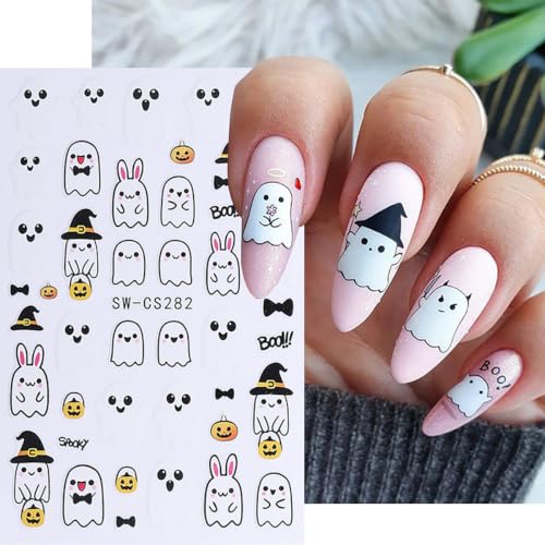 Halloween Nail Art Stickers Decals Spooky Holiday Nail Decals - color: Multicolor-01