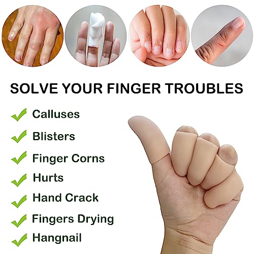 10Pcs Gel Finger Cots Medium-For Trigger, Hand Eczema, Cracking, Arthritis