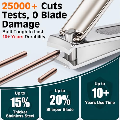 Nail Clippers Set, Fingernail and Toenail Clipper Cutters Trimmers Kit - color: 3Pack - Satin Silver