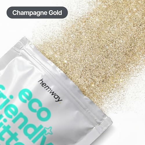 Hemway Biodegradable Glitter Champagne Gold 3.5oz Eco Friendly Ultrafine - color: Champagne Gold, size: Ultrafine (1/128" 0.008" 0.2mm)