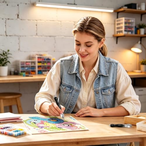 CXJINZE 9 Pcs Plastic 5D Diamond Art Pens Kit with 5 Nibs Stylus Tool,Black - color: Black-9pcs