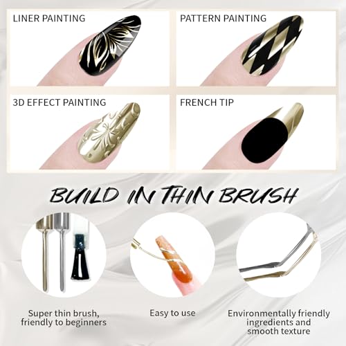 Metallic Mirror Painted Drawing Gel,Silver&Bronze Gold Metal - color: Mirror Silver+Bronze Glod