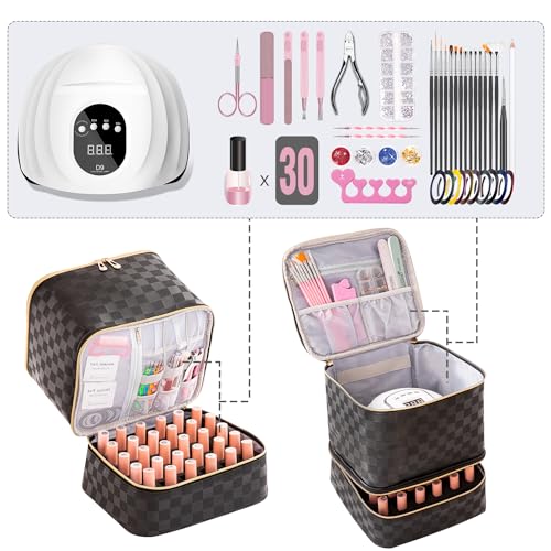 Nail Polish Storage Organizer Checkerboard Black - color: Checkerboard Black