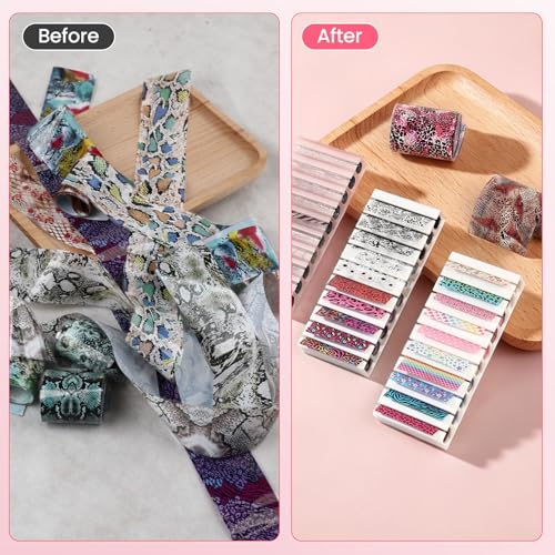6Pcs Nail Foil Transfer Organizer, 10 Slots Nail Foil Storage Box