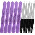 10Pcs Nail Buffer Block Kit, 100/180 Grit Double-Sided - color: Black + Purple