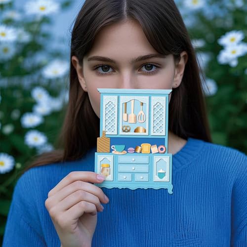 GLOBLELAND Cabinets Cutting Dies Bakery Metal Die Cuts Dessert Coffee Cutting Embossing Templates for Scrapbooking Craft Paper Cards Making - style: Cabinet