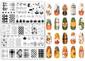 JarThenaAMCS Fall Nail Stamping Plates Set, Pumpkin Leaf Gnome - style: Fall