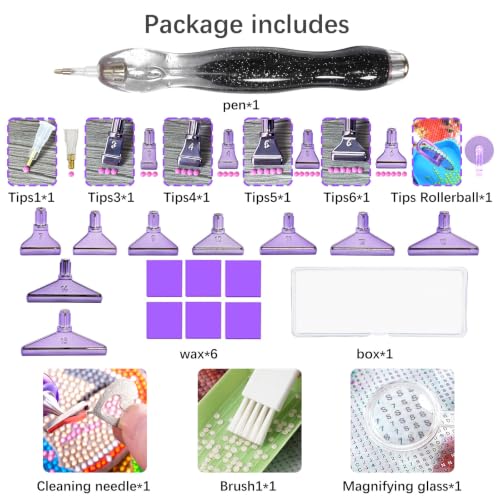 26 Piece 5D Ergonomic Diamond Art Painting Pens Kit,black - color: Black