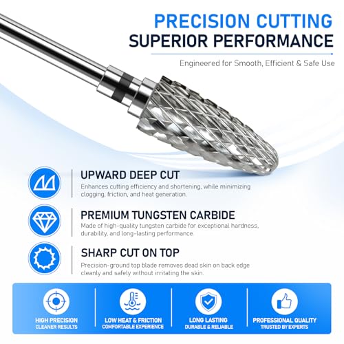 XC Super Cut Flame Nail Drill Bit, 3/32", Right-Handed Use - size: Extra Coarse