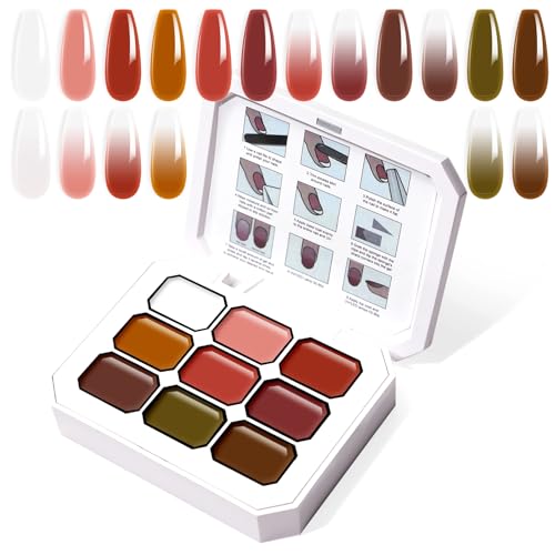 Gradient PaintingNail Gel, 9 Colors Ombre Gel Nail Polish - color: Ancient City