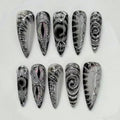 30pcs Gothic Press On Nails Halloween Eye Design Acrylic Fake Nails - color: Halloween Press on Nails 16