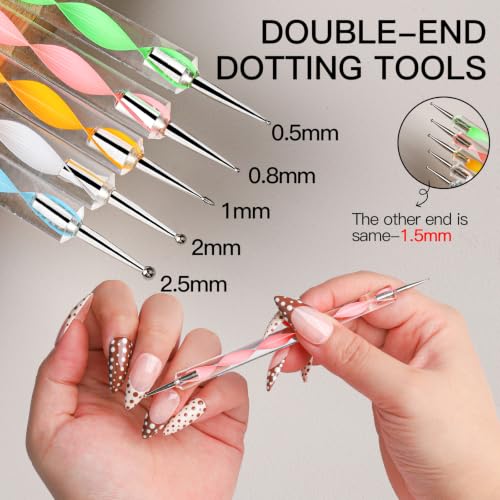 Teenitor Nail Kit with Nail Charms And Gems, Nail Art Brushes Nail Stand - color: Black