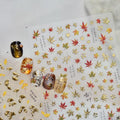 Maple Leaf Nail Stickers Decals Fall Nail Art Stickers Gold Nail Decals - color: Color11
