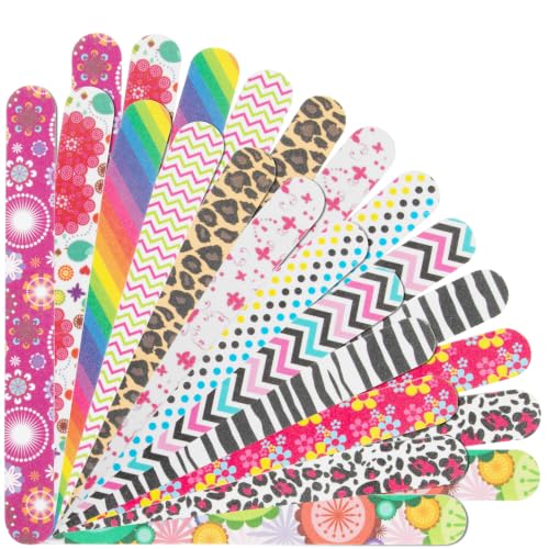 24PCS Nail File, Colorful Emery Board 180 Grit Professional Nail File