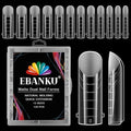 EBANKU 120Pcs Matte Dual Nail Forms Clear Poly Gel Nail Molds - color: Clear